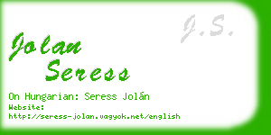 jolan seress business card